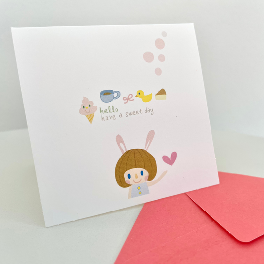 hello have a sweet day mini card and envelope