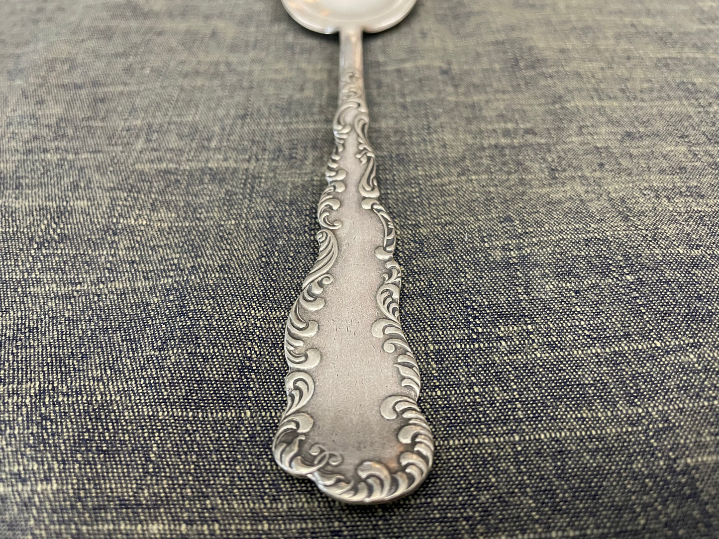 antique silver serving spoon or prop photography
