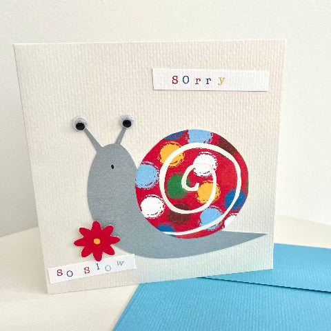 sorry so slow belated happy birthday snail 3D card