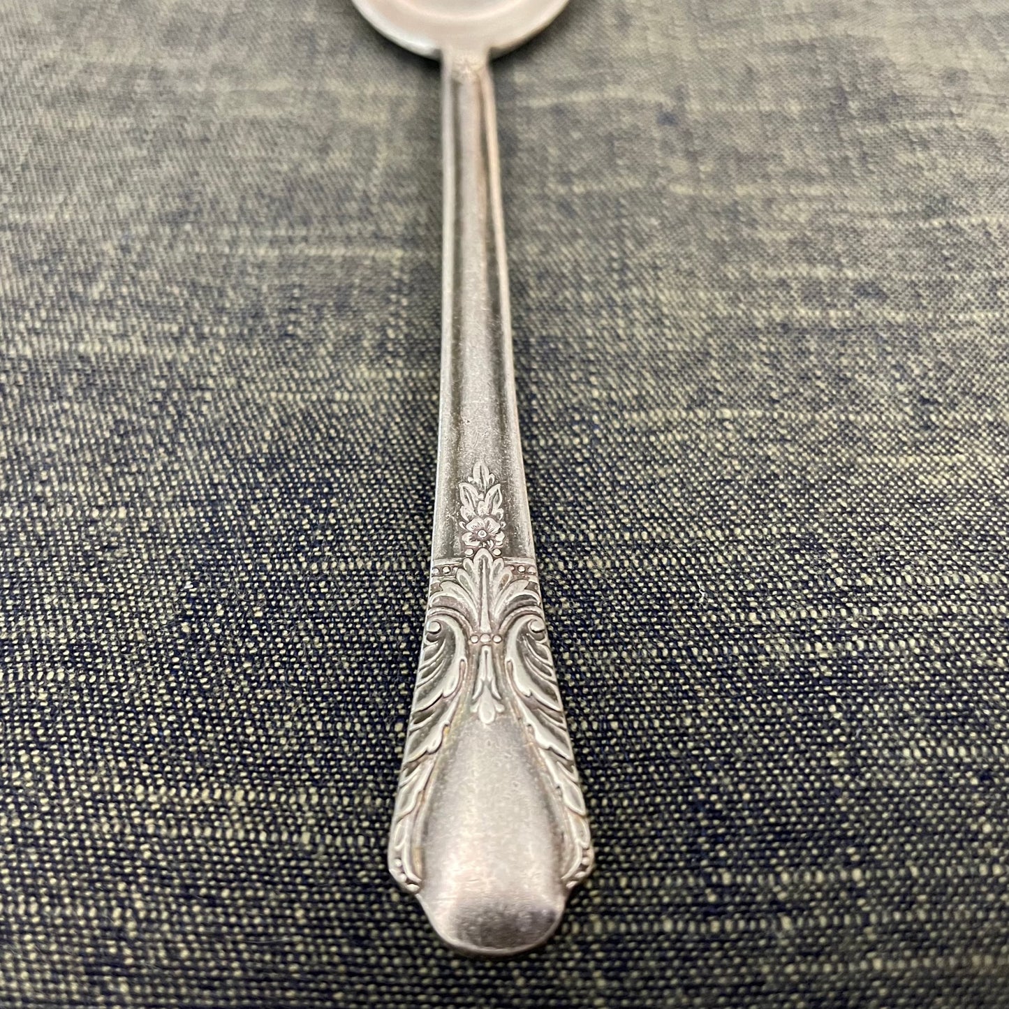antique silver sugar spoon for serving or prop photography