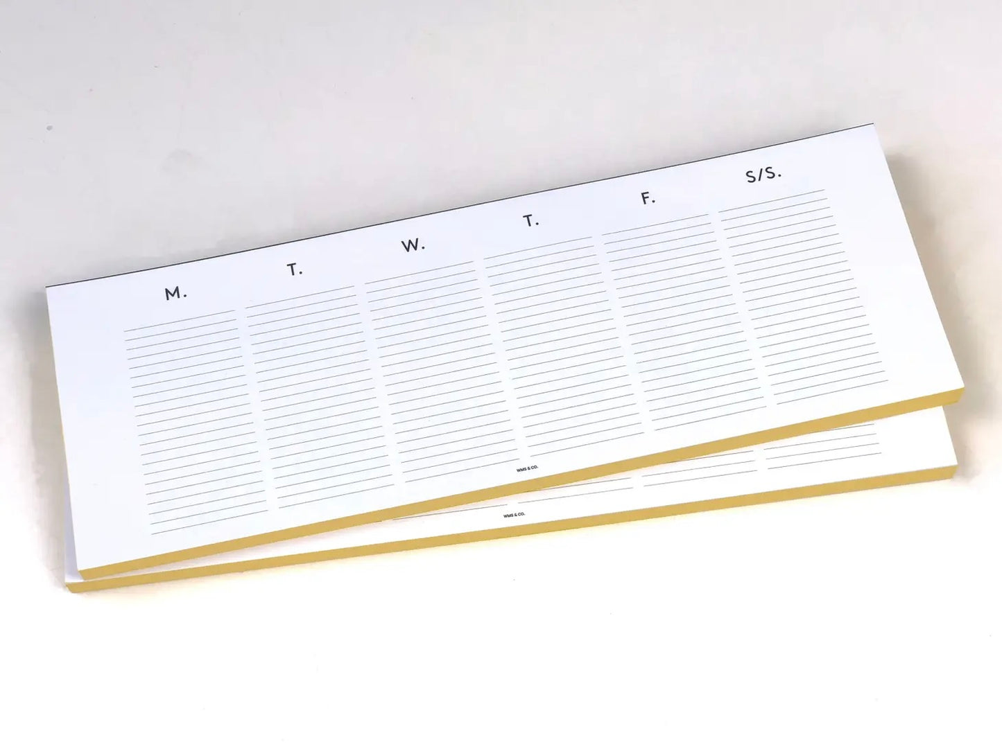 keyboard weekly planner - white w/ gold edge