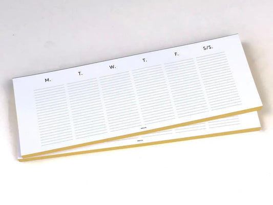 keyboard weekly planner - white w/ gold edge