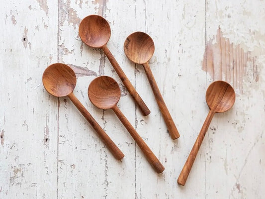 ecologically harvested reclaimed teak wood handmade spoons
