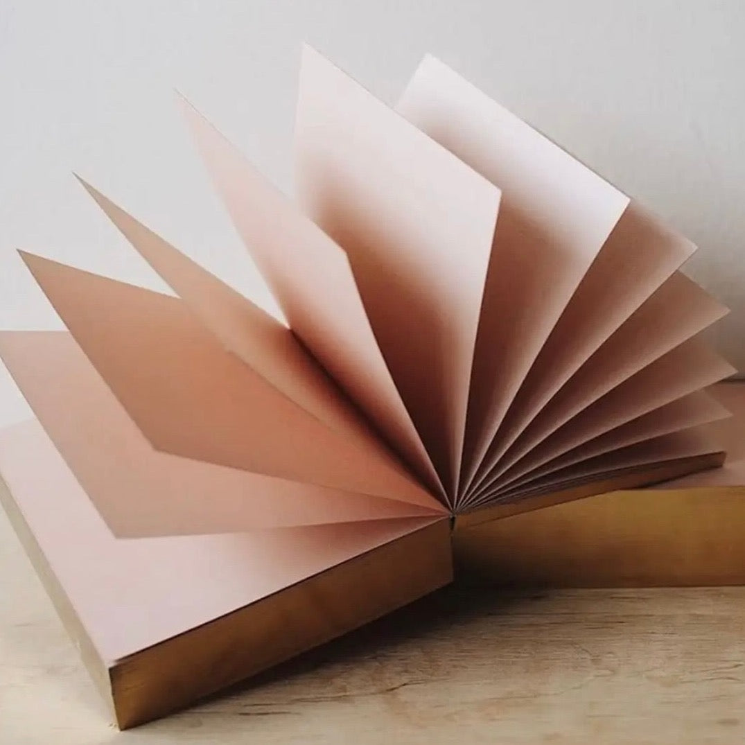 desk note pads - blush w/ gold edge