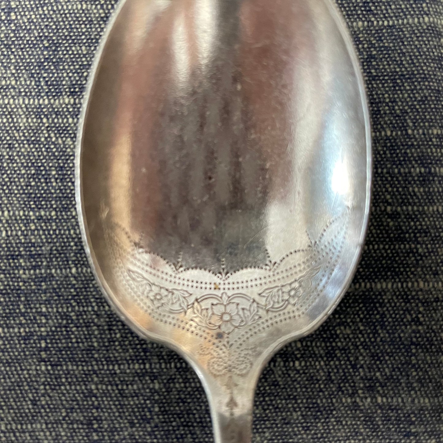 antique silver sugar spoon for serving or prop photography