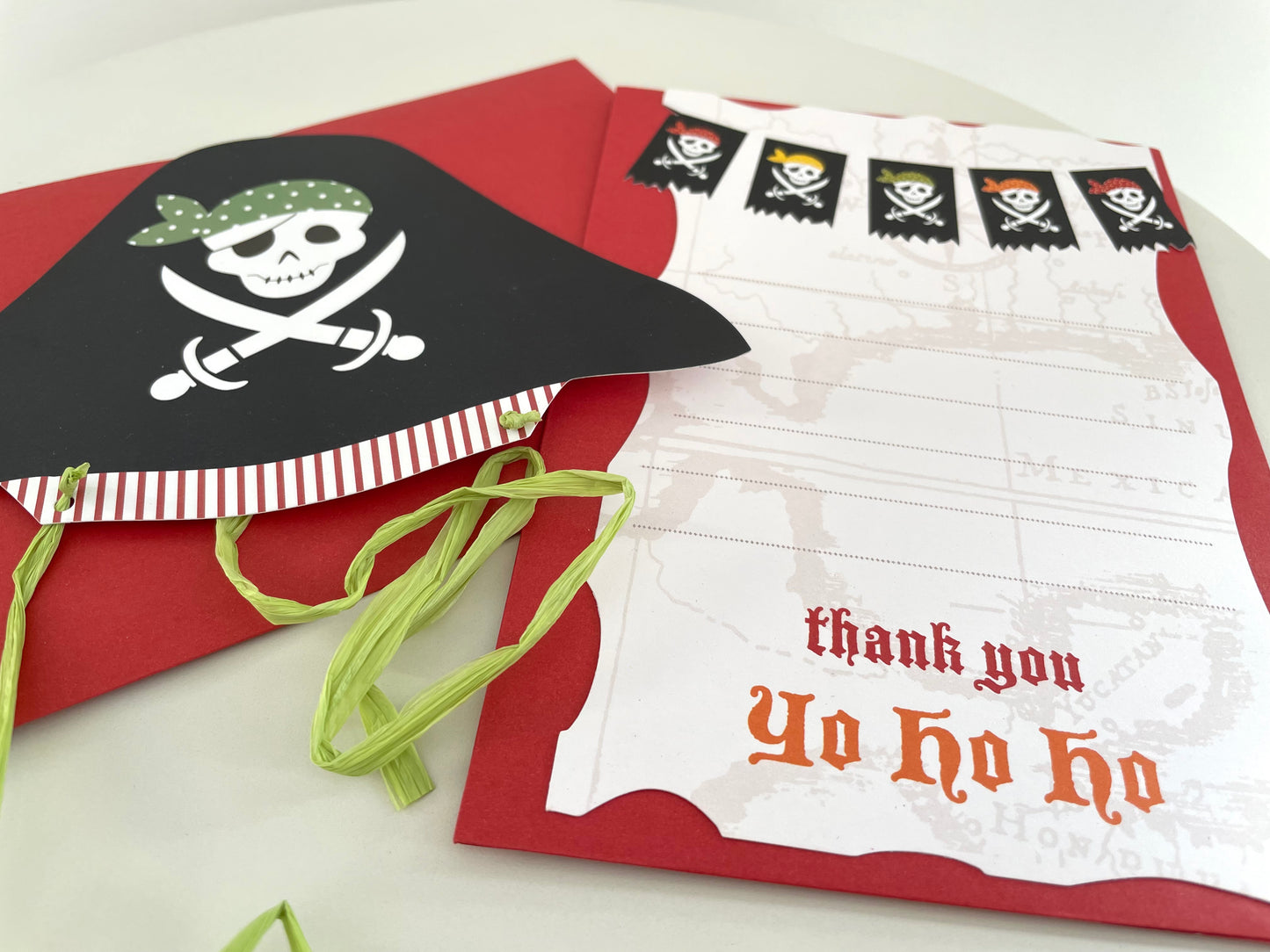 Meri Meri pirate party themed invitation and thank you set