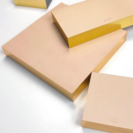 desk note pads - blush w/ gold edge