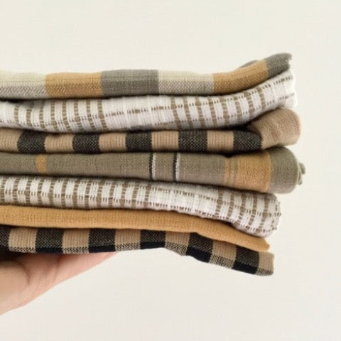 stack of 100 percent cotton farmhouse kitchen utilitarian towels