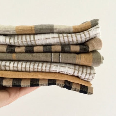 stack of 100 percent cotton farmhouse kitchen utilitarian towels