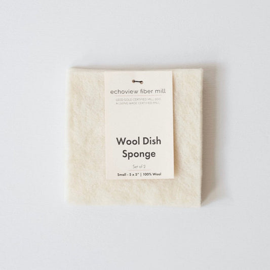 natural Echoview Fiber Mill wool dish sponge set of 2
