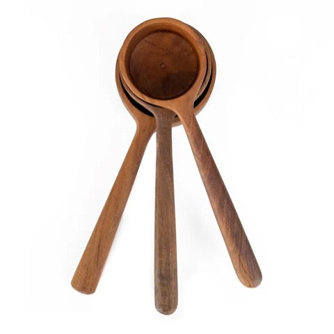 ecologically harvested reclaimed teak wood handmade coffee and tea scoops