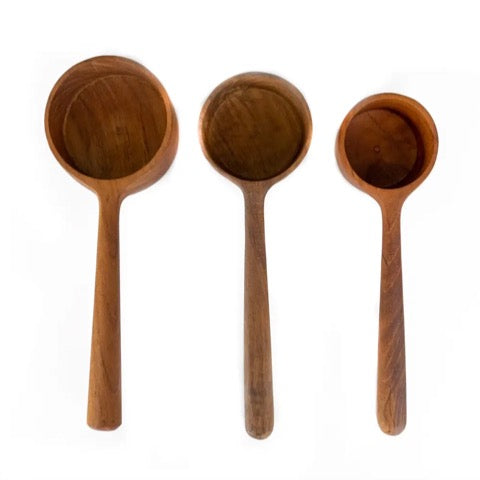 ecologically harvested reclaimed teak wood handmade coffee and tea scoops