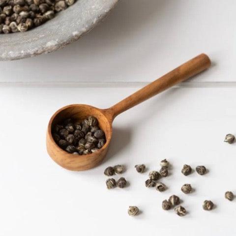ecologically harvested reclaimed teak wood handmade coffee and tea scoops