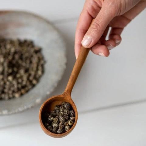 ecologically harvested reclaimed teak wood handmade coffee and tea scoops