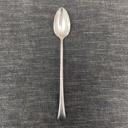 antique silver long handled teaspoon for serving jam or prop photography