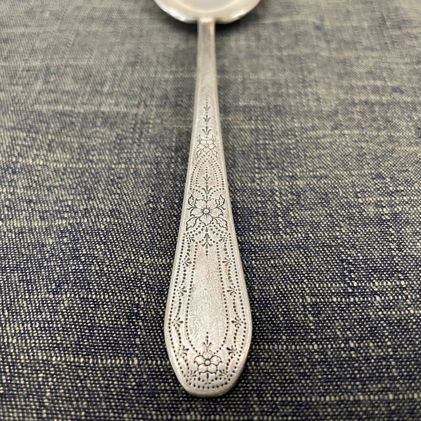antique silver sugar spoon for serving or prop photography