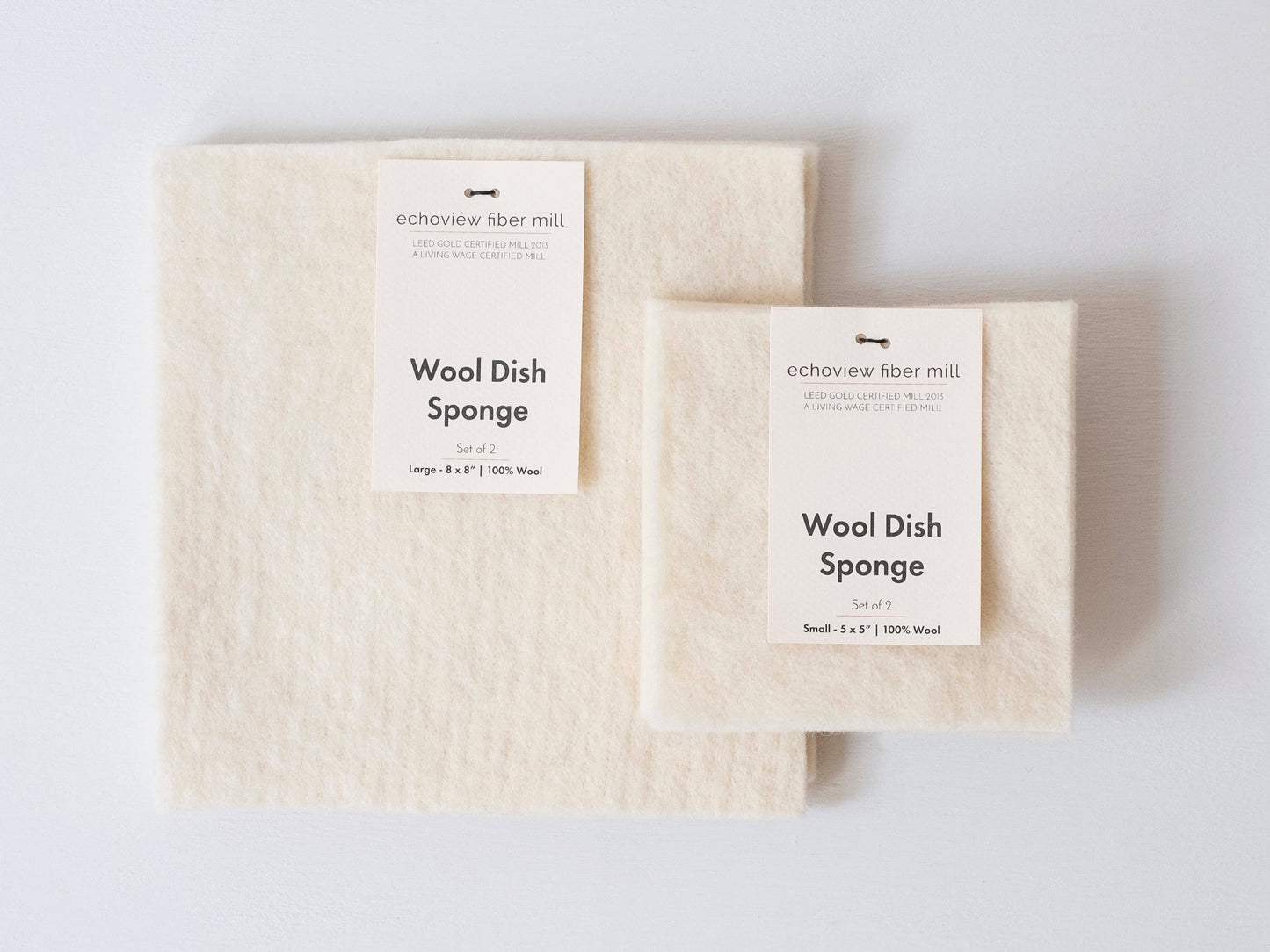 natural Echoview Fiber Mill wool dish sponge set of 2