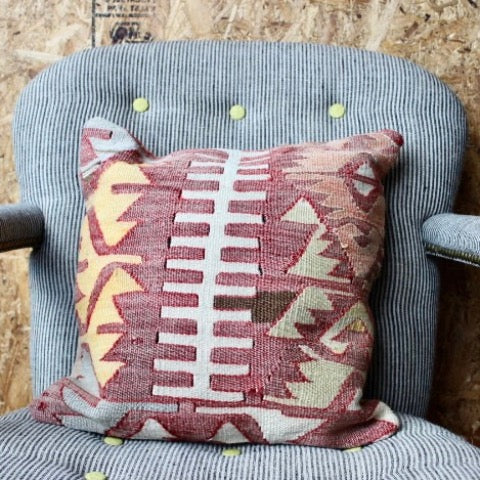 16x16 vintage kilim pillow cover sunset