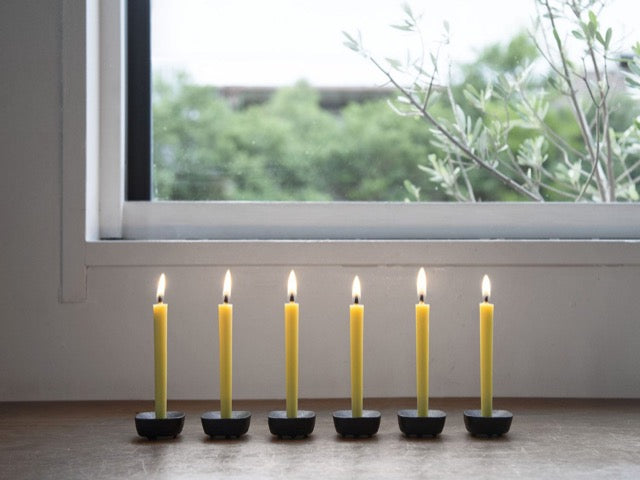 black solid casted iron Takazawa Candle Koma candle stand