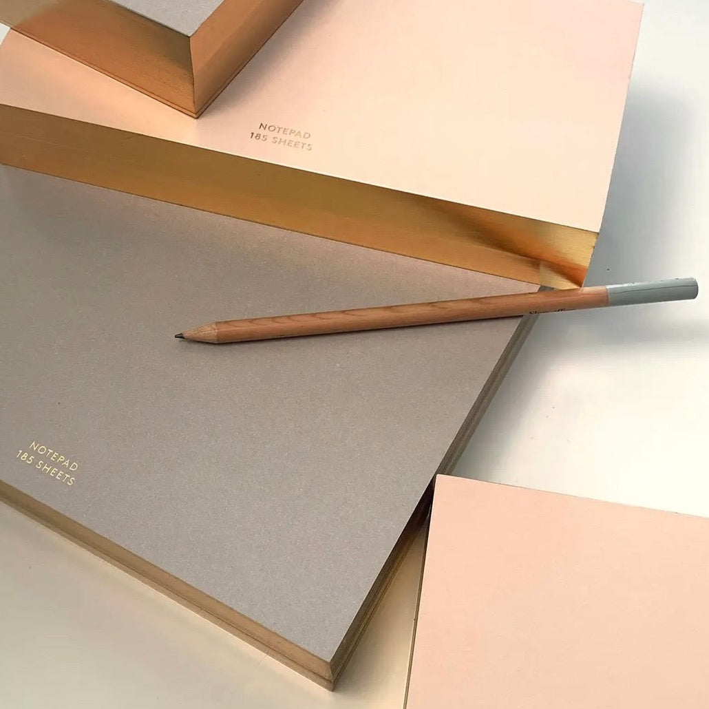 desk note pads - blush w/ gold edge