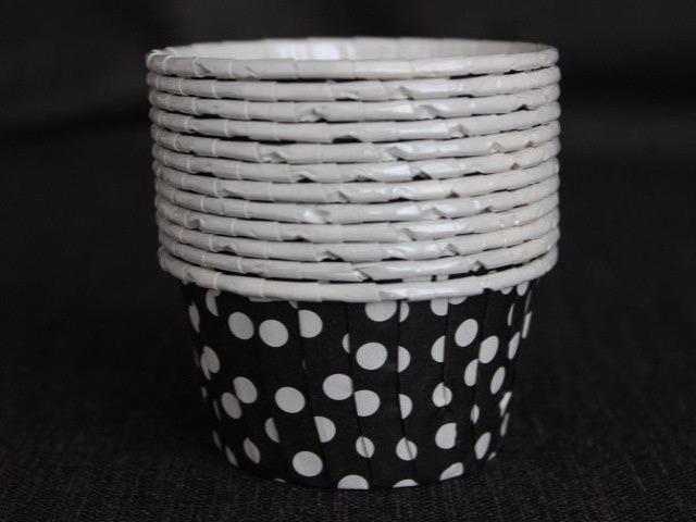 black and white polka dot nut cups or cupcake liners party supplies
