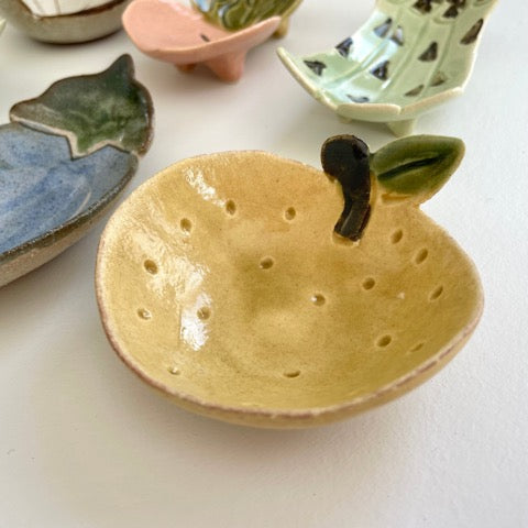 handmade vegetable and fruit mini dishes for appetizers of ring dish