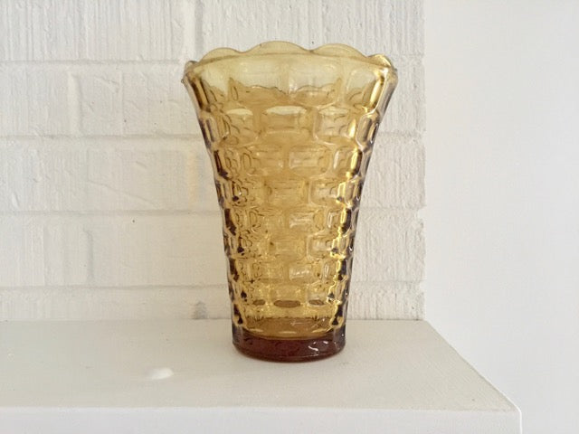 etched brass vintage bulbous vase