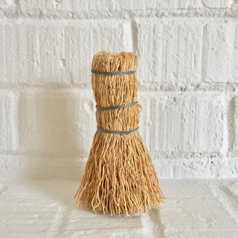 handmade natural fiber root brush scrubber – fort & field