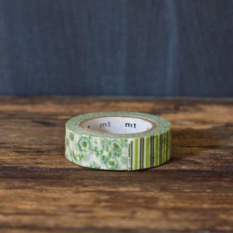MT Brand green patchwork Japanese masking tape rolls