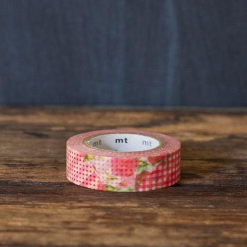 MT Brand red patchwork Japanese masking tape roll