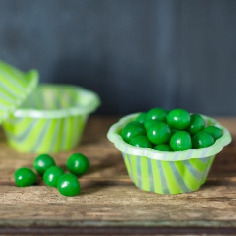 clear striped green plastic ice cream cups party supplies