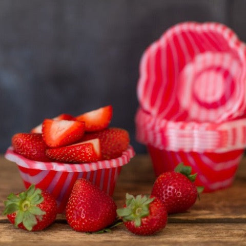 clear striped red plastic ice cream cups party supplies