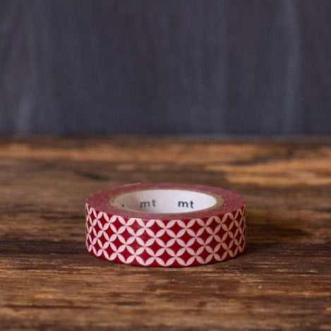 MT Brand red graphic diamond circle print Japanese washi masking tape roll