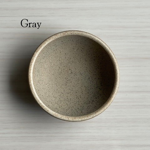 handmade Japanese ceramic round mini condiment dishes in gray