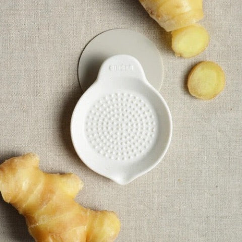 white porcelain ceramic Japanese ginger grater