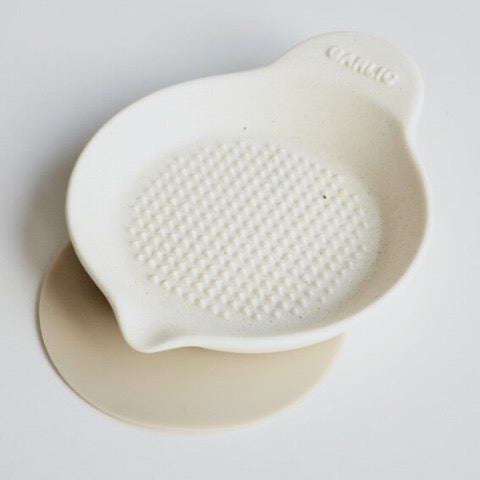 white porcelain ceramic Japanese garlic grater