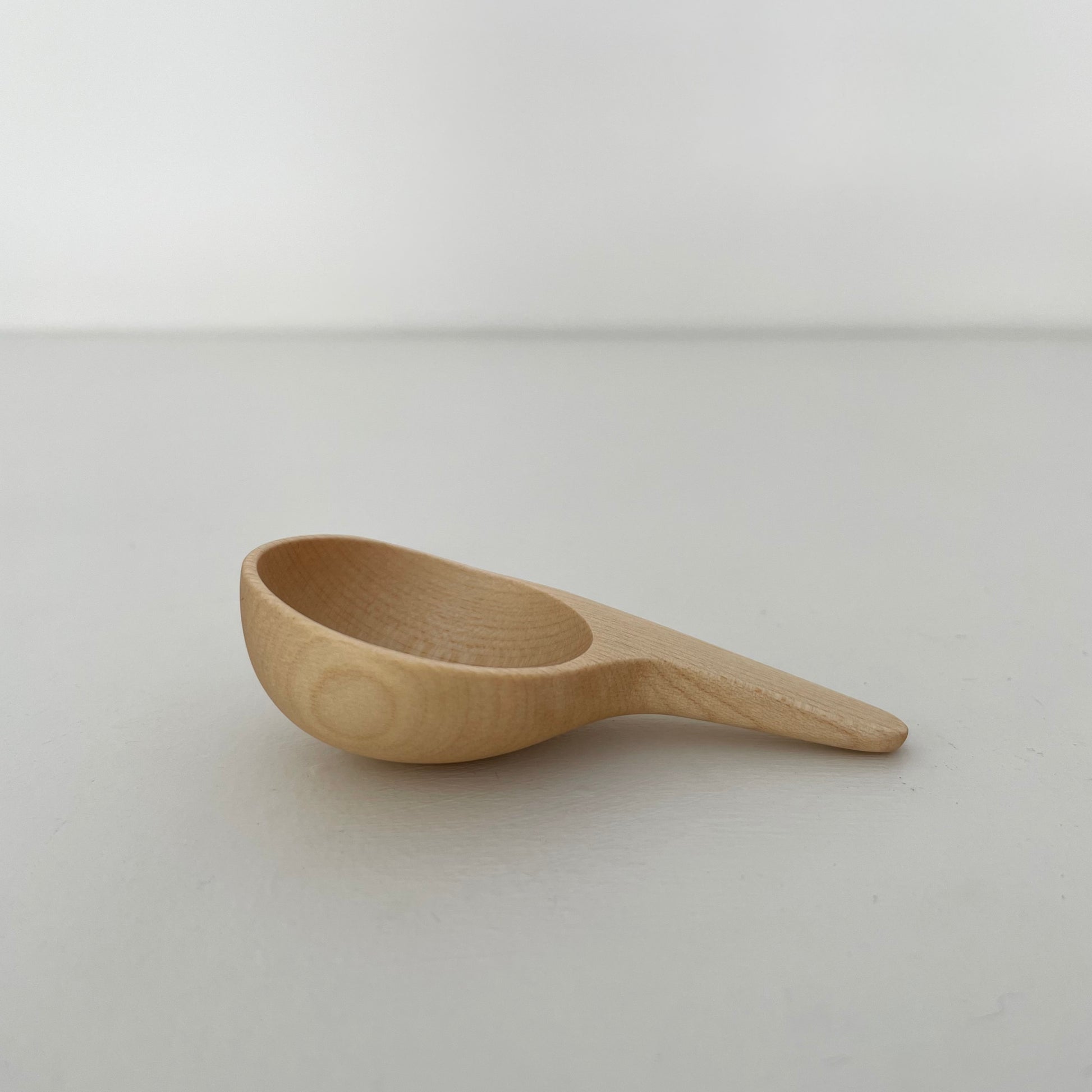 handmade maple wood angled handle coffee or tea scoop made in Indonesia