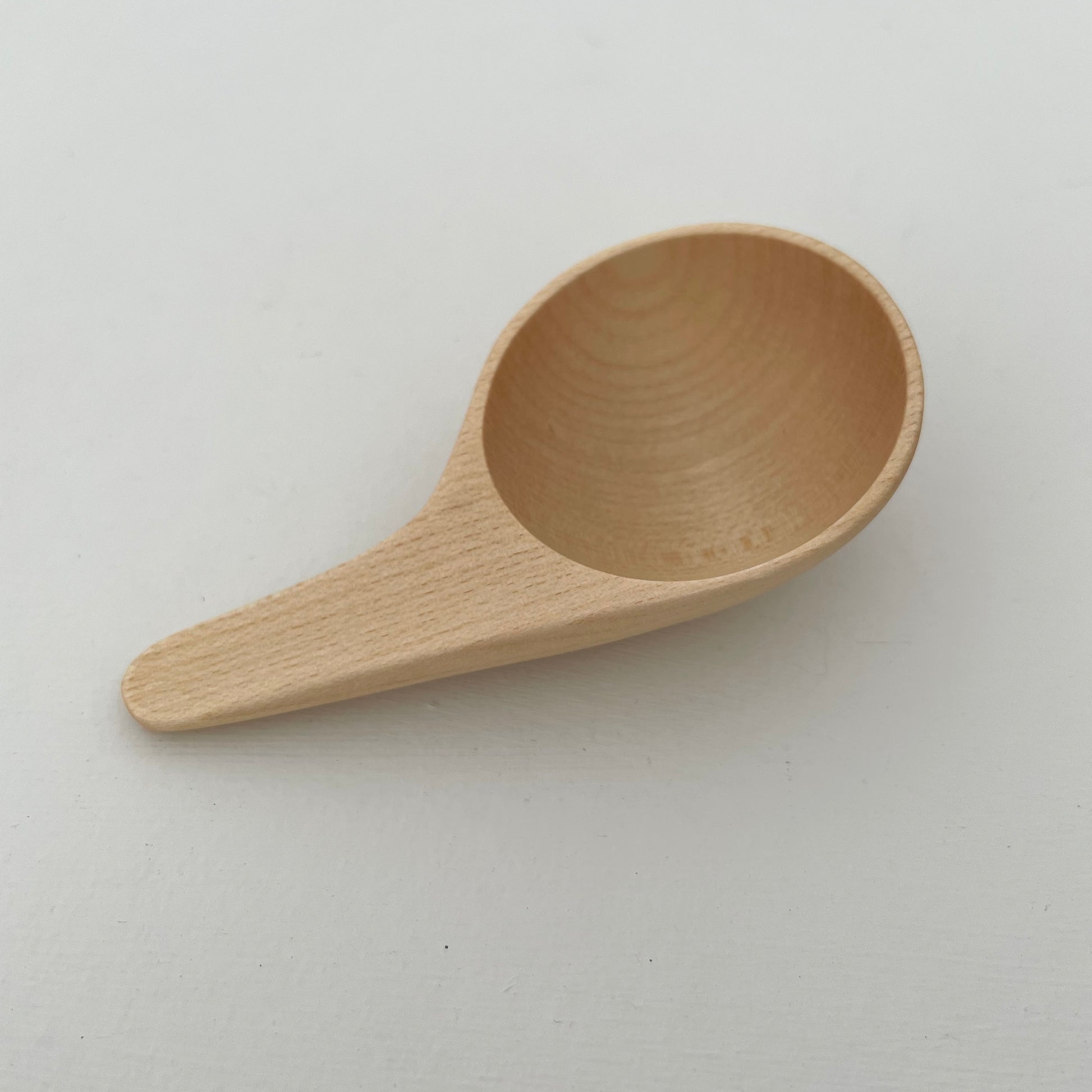 handmade maple wood angled handle coffee or tea scoop made in Indonesia