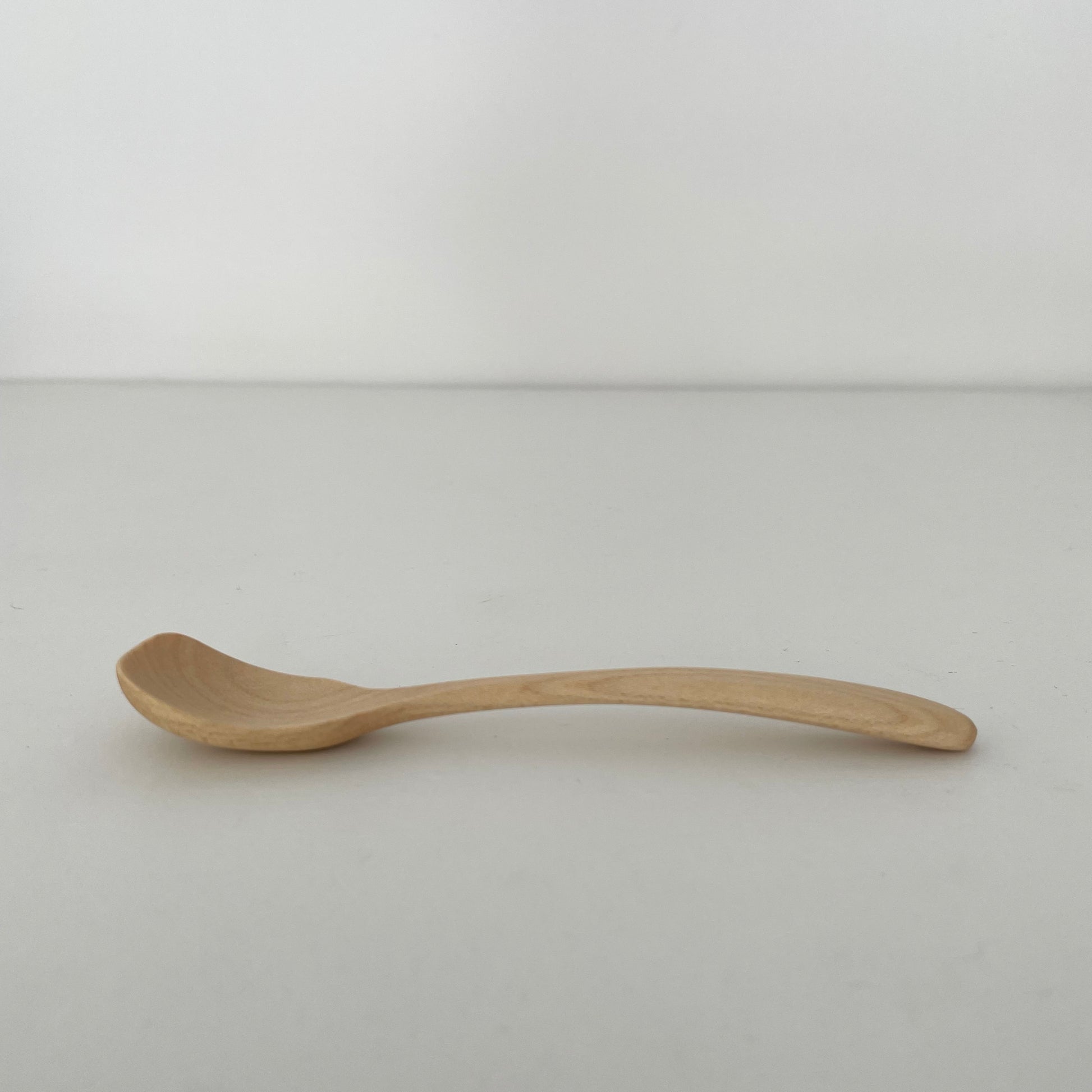 handmade maple wood flat spoon for ice cream or jam made in Indonesia