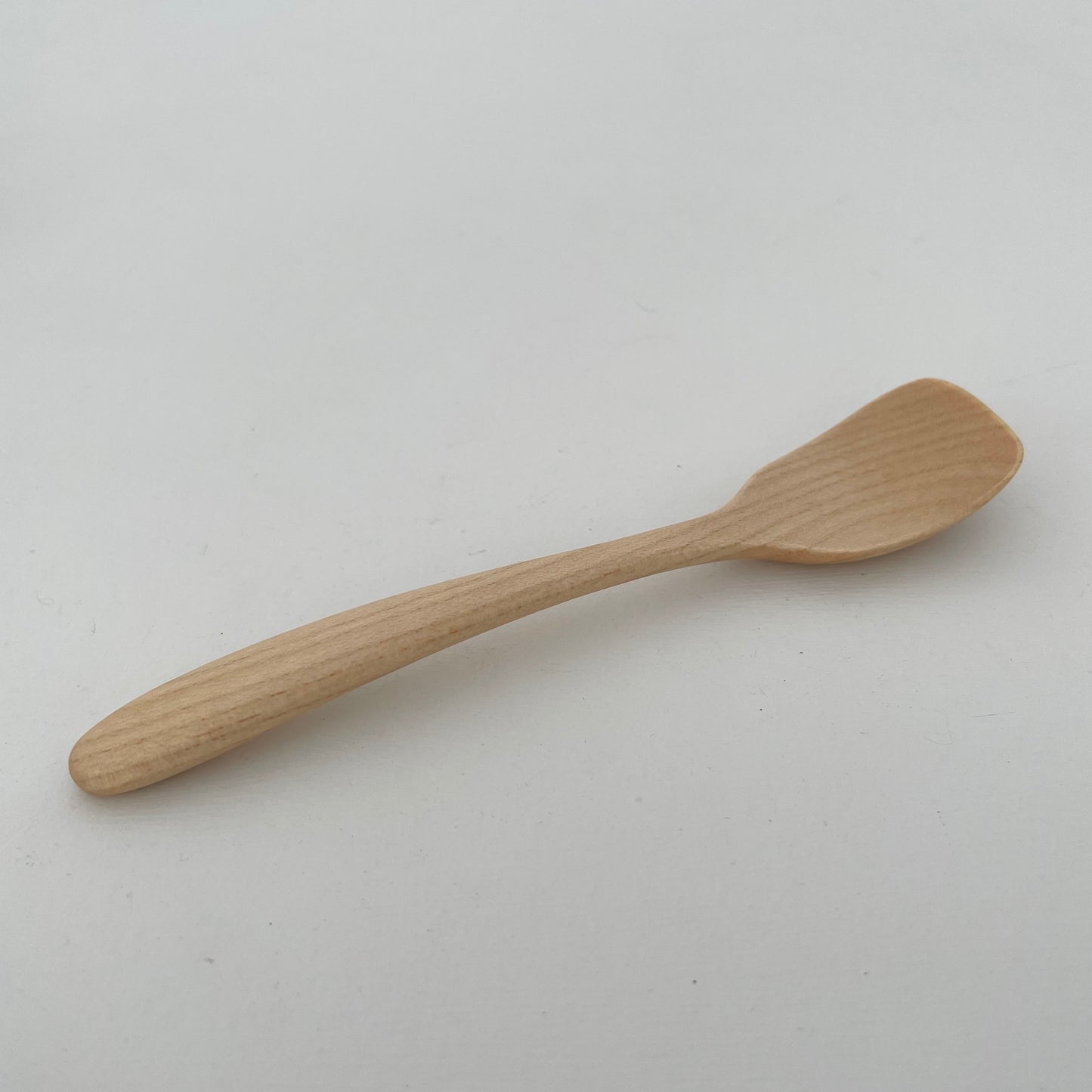 handmade maple wood flat spoon for ice cream or jam made in Indonesia