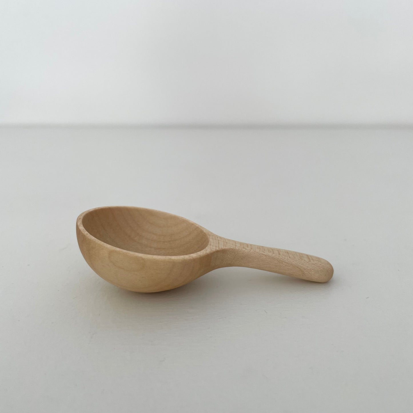 handmade maple wood angled handle coffee or tea scoop made in Indonesia