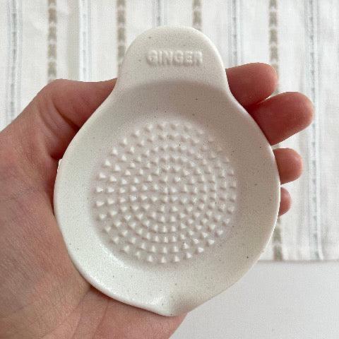 white porcelain ceramic Japanese ginger grater