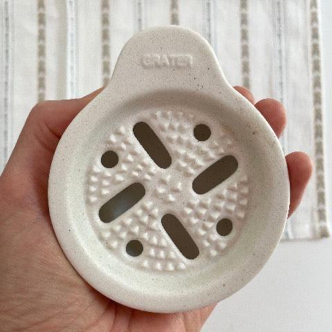 white porcelain ceramic Japanese vegetable grater