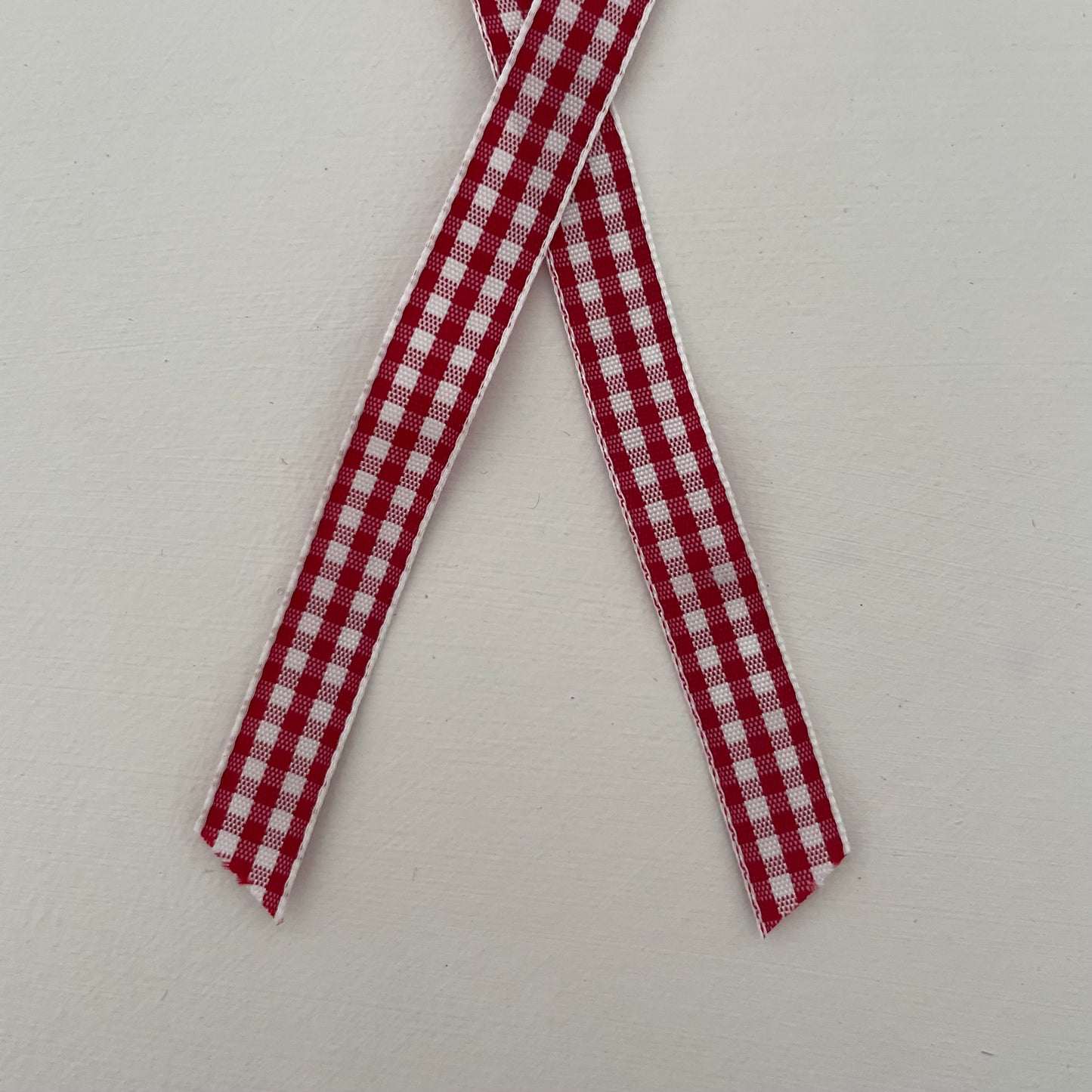 maroon and white check gingham taffeta ribbon handmade in Japan 