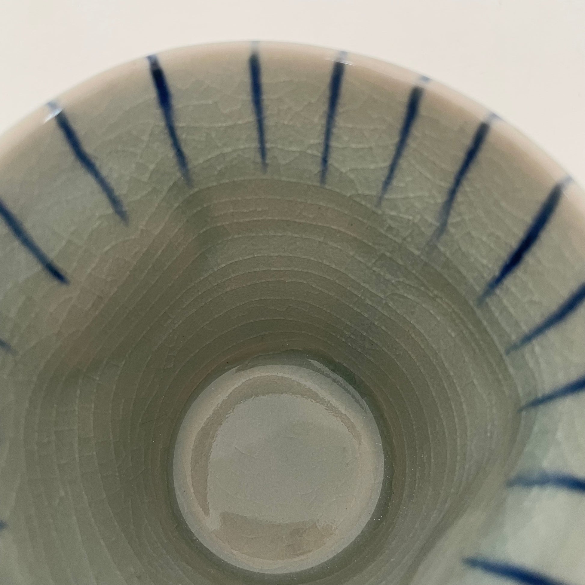 blue stripe julienne handmade Japanese pitcher