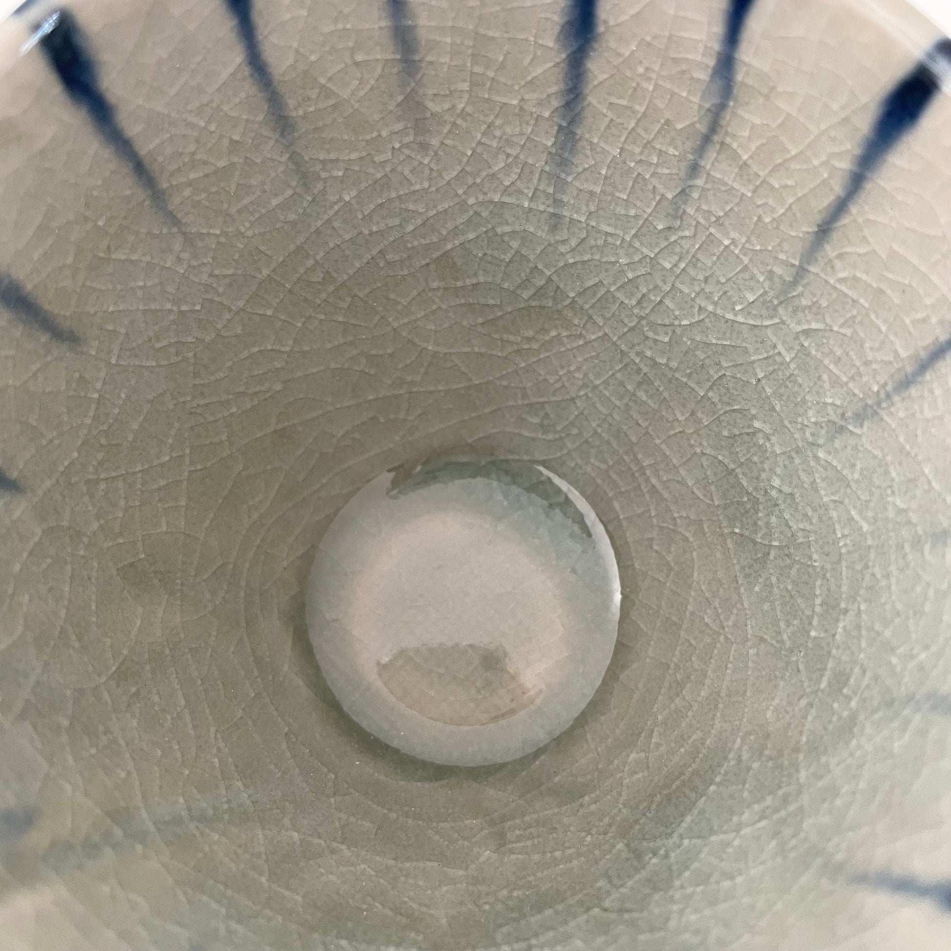 blue stripe julienne handmade Japanese cup