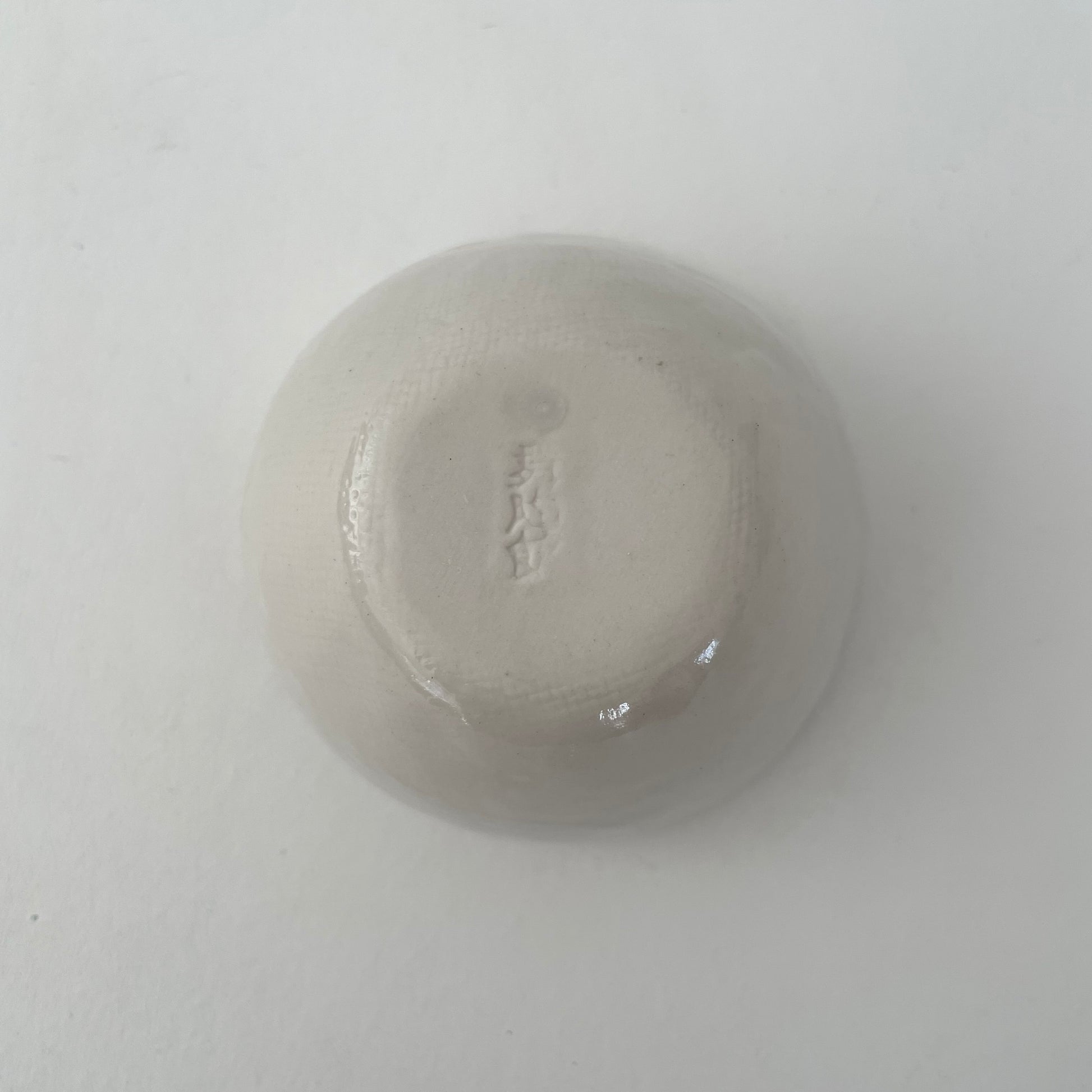 cream and blue dot handmade Japanese ceramic small mini cup