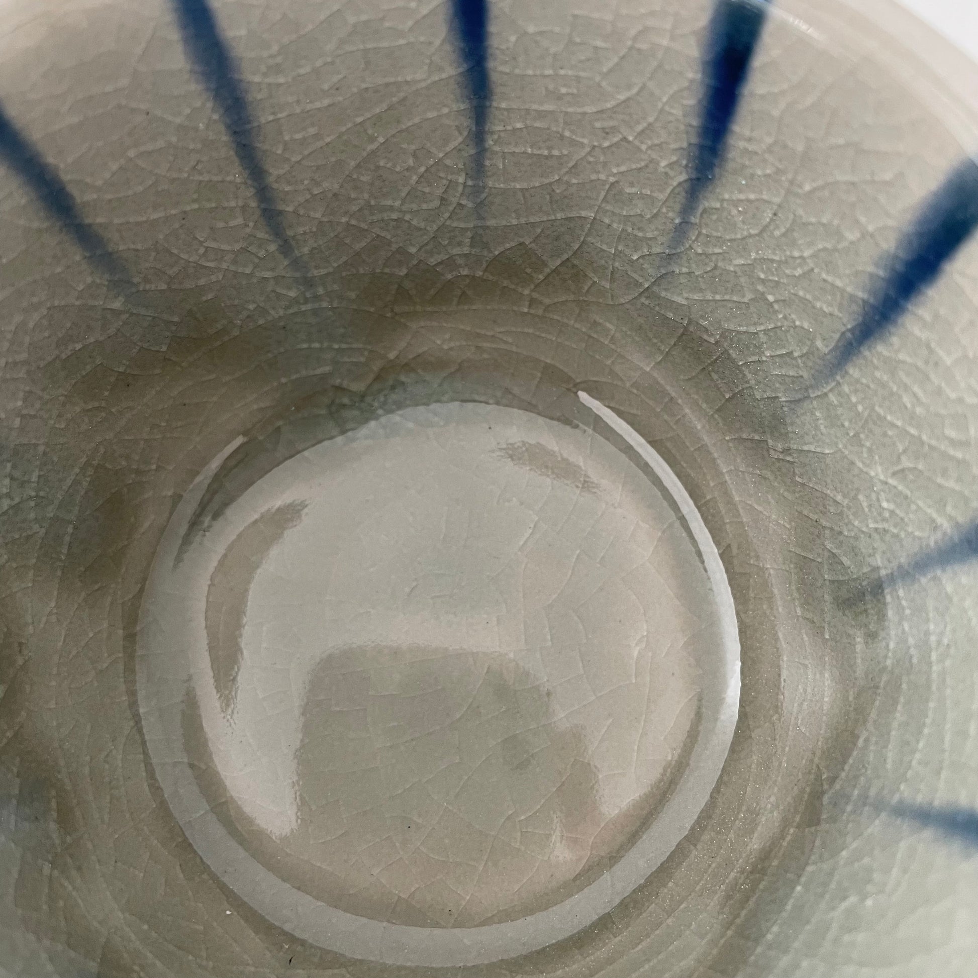 blue stripe handmade Japanese bowl