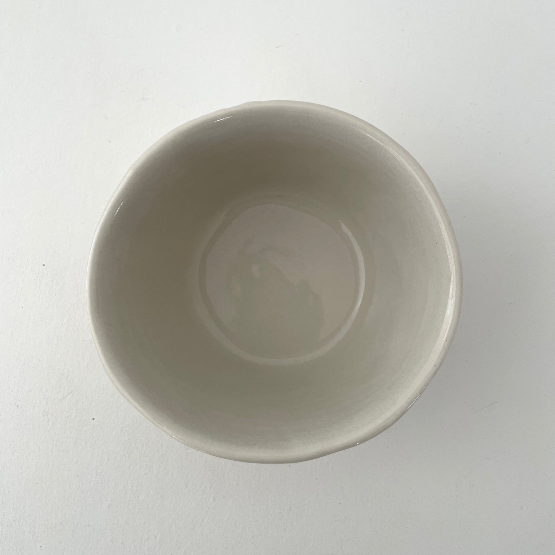cream and blue dot handmade Japanese ceramic small mini bowl