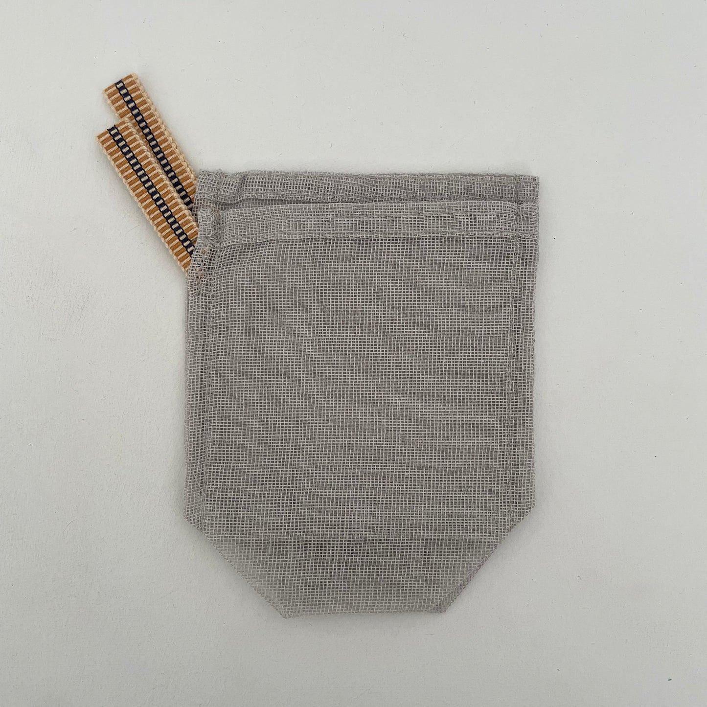 100% cotton net produce bags with handle - small